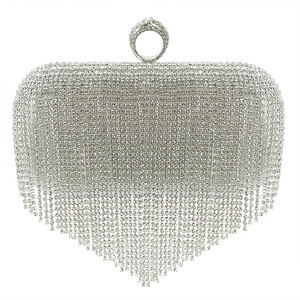 Women Luxury <b>Cute</b> Tassel Evening Clutch Bag Rhinestones Wedding Party <b>Purse</b> Handbag - Product Image 1