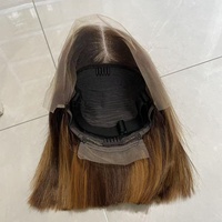 Pelucas Bob de Cabello Humano con Encaje Frontal 13x4, Coloridas, de Cabello Vietnamita Liso Natural, Pelucas Bob Cortas de Cabello Humano
