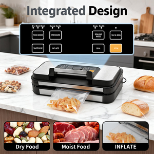 Sellador de Alimentos al Vacío para Cocina CE/<span class=keywords><strong>CB</strong></span>/ETL -95Kpa con Doble Sellado Térmico y Bomba Dual para Alimentos Secos/Húmedos, Selladores de Alimentos al Vacío con Mango de Fácil Cierre - Product Image 4