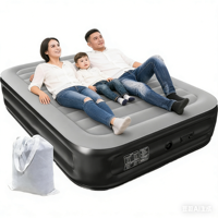 Matelas pneumatique durable et confortable avec pompe électrique intégrée, matelas pneumatique double pour 1 adulte
