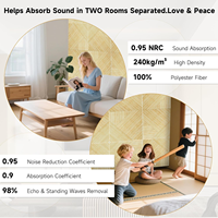 Panneaux acoustiques muraux en fibre de polyester PET, rainurés CNC, imprimés avec un motif bois UV, panneaux décoratifs absorbants le son