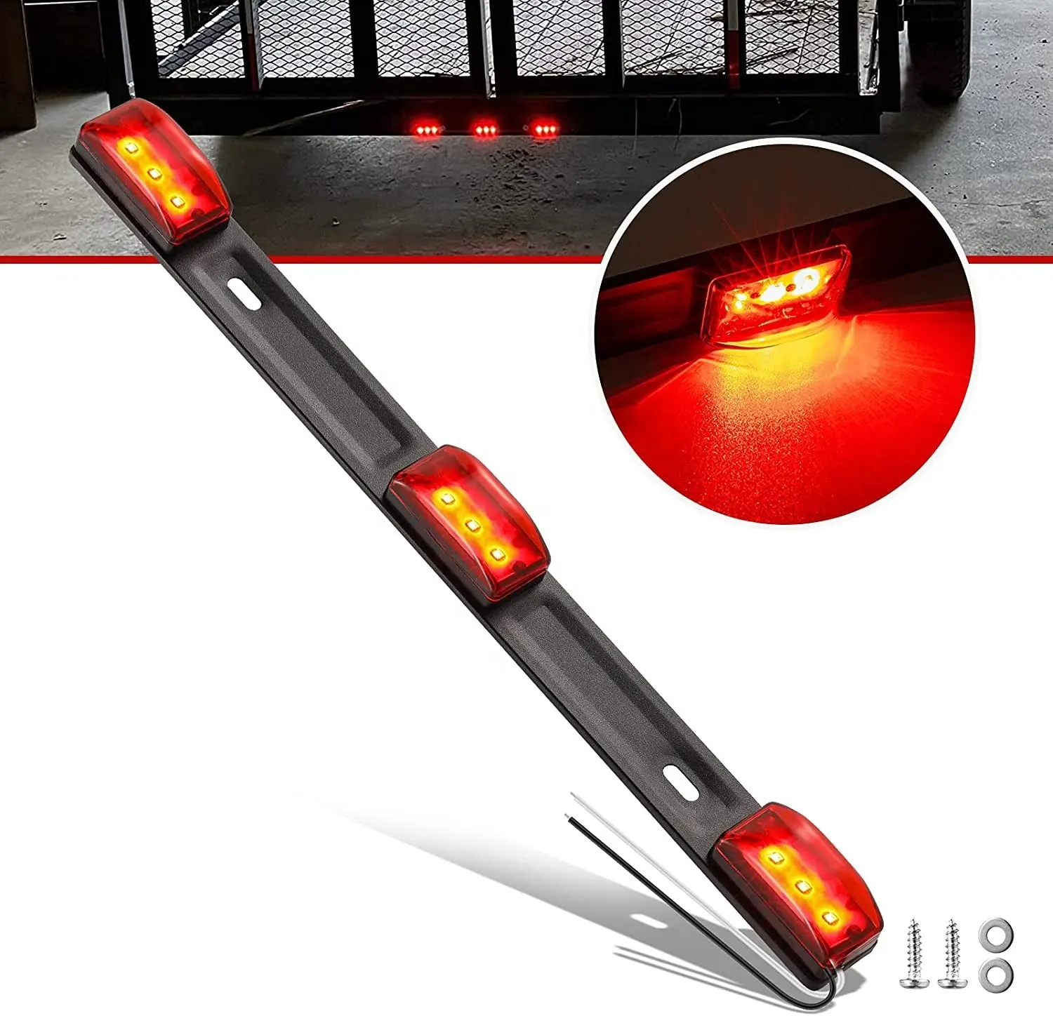 Wasserdicht 12V LED Trailer Lichter Bar Rot Identifikation Schwanz Laufen Marker Licht ID Bar Für Boot RV Marine