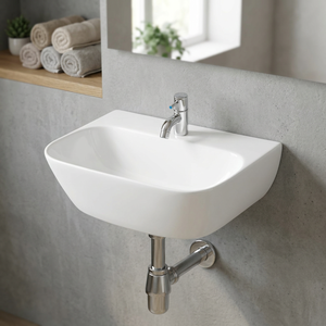Lavabo mural rectangulaire en céramique plaqué or de luxe moderne pour hôtel, villa, hôpital - Vente en gros - Product Image 5