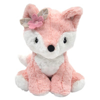 Animal en peluche de renard rose micro-ondable-Soulagement de la douleur chaude et froide Réchauffeur Apaisant Pondéré Peluche Chauffante Cadeaux pour les enfants
