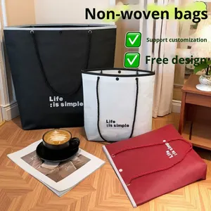 Tùy chỉnh Túi tote không dệt vải không dệt túi có thể gập lại thiết kế bao bì Quà Tặng công suất lớn in logo - Product Image 1