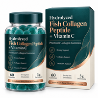 Gummies de beauté au collagène avec peptides de poisson hydrolysés, acide hyaluronique, vitamine C, biotine et grenade – Marque privée