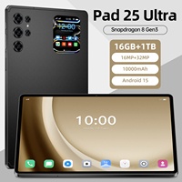 Tablet Pad 25 Ultra Android 15 Directo de Fábrica para Educación, Tablet Android 10.1" FHD de 16GB+1TB, Tablet Genial para Niños, Último Modelo