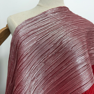 Feuille plissée tissu vente chaude de haute qualité 100% Polyester or estampage crêpe femmes robe de soirée bagages tissu pour vêtements - Product Image 6
