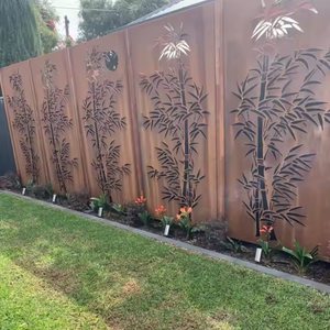 Pantalla de Privacidad con Diseño Art Deco Personalizado, Corte Láser, Paneles de Acero Corten para Mayor Privacidad - Product Image 4