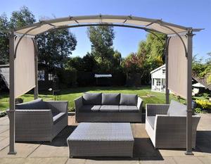 Gazebo Metálico Plegable de Acero de 370x370x220CM con Toldo de Poliéster de 160G para Exteriores, Pérgola DC-MG-002 - Product Image 4