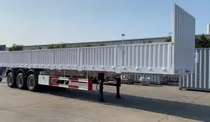 Rimorchio per camion a pianale ribassato nuovo e usato a tre assi da 40 piedi e semirimorchio a pianale piatto da 40 piedi usato in vendita