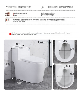 Wholesale Sanitary Ware Modern Ceramic One-Piece Dual-Flush <strong>Toilet</strong> Siphonic S-Trap Commode Chair <strong>Toilet</strong> For Home Bathroom WC - Product Image 2