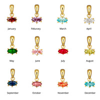 2025 Pendentif Géométrique Œil de Cheval en Zircon, Pierre des Douze Anniversaires, pour Collier et Bracelet DIY, Bijoux Olive Tendance Ins