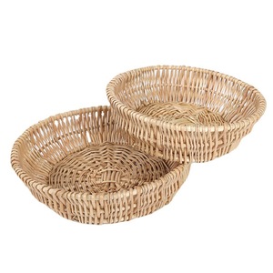 Handmade Willow Woven Storage Basket For Fruits Vegetables Family Hotel Use Natural Color Round Shape - Product Image 4