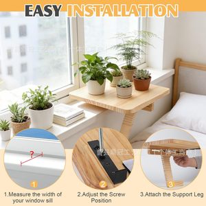 Pine Wood <b>Wall</b> <b>Mounted</b> <b>Shelf</b> Rectangle Minimalist Design For Window Display Rack - Product Image 4