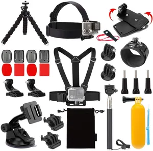 Kit Aksesori Gopro tali dada pabrik Kit aksesori kamera aksi untuk Gopro Hero 11 10 9 8 7 6 5 4 3 kamera hitam gopro12