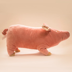 Juguete de Peluche de Cerdo Durmiente Rosa de 35cm/45cm, Juguete Interactivo con Sonido para Mascotas, Diseño Realista - Product Image 1