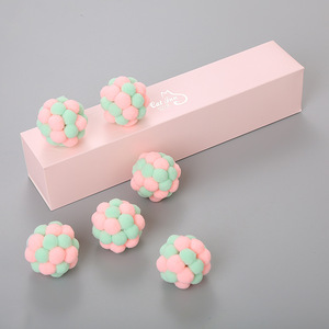 2026 Eco-Friendly Cute Manufacturer Wholesale <b>Box</b> Packed Bell Inside Round <b>Cat</b> Plush Ball Toys for Indoor Play - Product Image 5