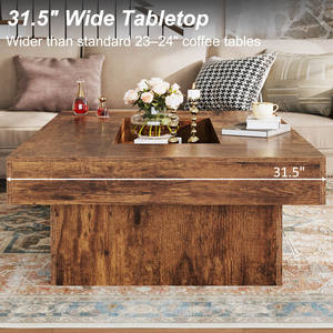 Nouveautés 2026 : <span class=keywords><strong>Table</strong></span> <span class=keywords><strong>basse</strong></span> de salon <span class=keywords><strong>en</strong></span> bois rustique avec rangement et éclairage LED personnalisé - Product Image 5