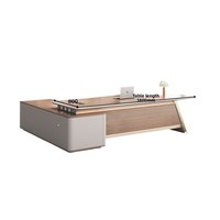 Bureau de direction en bois de style Wabi-sabi haut de gamme pour bureau de président, design épuré et combinaison simple