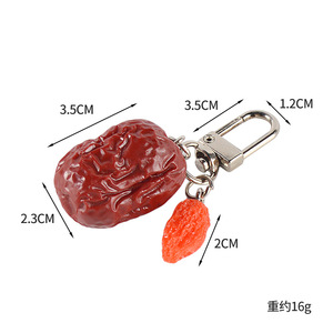 Simulation Food Toy Red Dates and Goji Berries 2-in-1 Keychain Pendant <strong>Funny</strong> Gift for Best Friend - Product Image 5