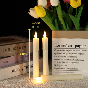 6 bougies coniques sans flamme ivoire avec télécommande et minuterie, bougies <span class=keywords><strong>LED</strong></span> à piles de 7 pouces pour la décoration de la maison, des fêtes et des mariages - Product Image 3