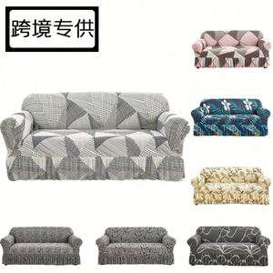 Luxury Wholesale Chair Recliner Frill Jacquard 3 Seater <b>Sofa</b> <b>Covers</b> Slipcover Elastic <b>Stretch</b> With Skirt - Product Image 2
