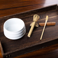 Ensemble d'outils pour la cérémonie du thé Matcha à la japonaise - Fouet à Matcha, cuillère à thé en bambou, bol à thé en céramique - Ensemble durable et écologique en trois pièces