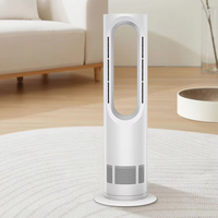 Ventilateur colonne et tour sans pales 2-en-1, 17 ans d'expérience BSCI, avec fonctions de refroidissement et de chauffage, oscillation à 75°, silencieux, pour bureau, sol et usage domestique