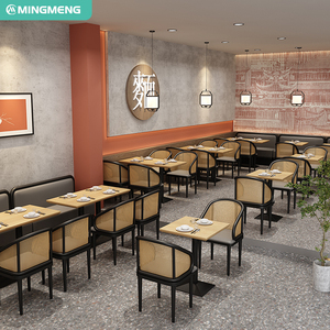 Nueva llegada gran oferta mesa de restaurante cabina de comida rápida asientos mesa de madera y juego de mesa para sillas restaurante comedor Hotel uso - Product Image 3