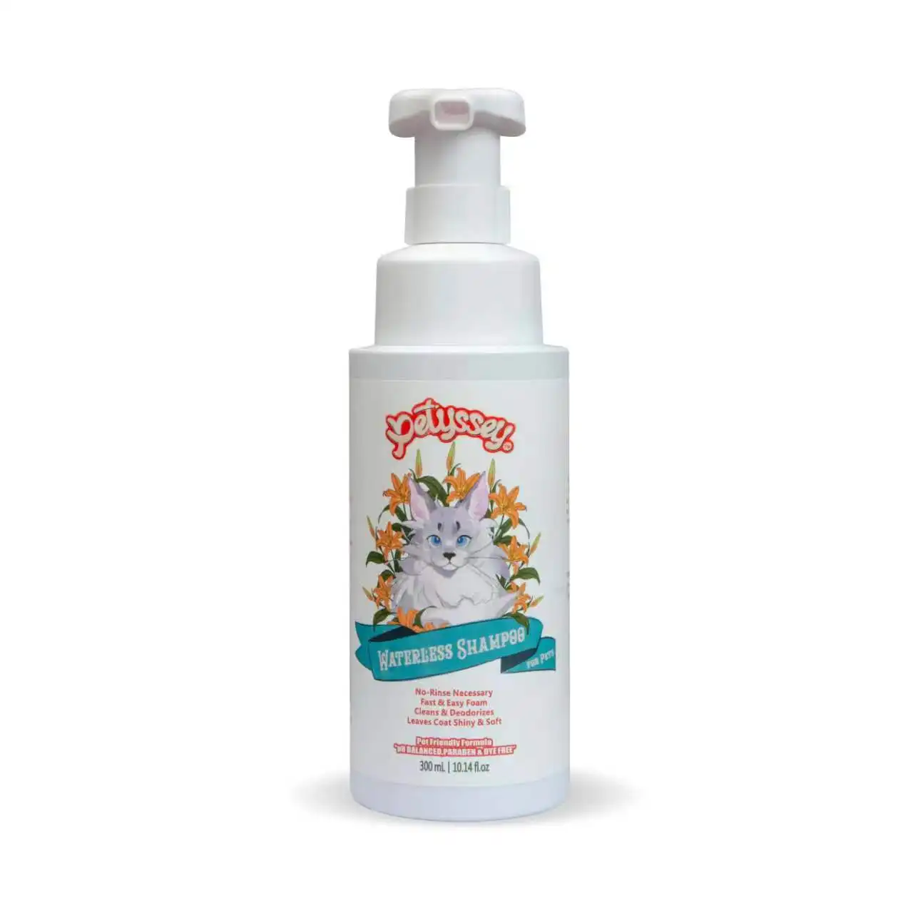 PH Balance Waterless No Rinse Mousse Foam Cat Shampoo Fast Drying Long lasting Smell Natural Sensitive Skin Pet Shampoo