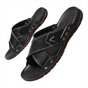 Sandalias de Playa Casuales y Transpirables para Hombre, con Parte Superior de PU, Diseño de una Pieza, Punta Abierta, para Uso en Exteriores en Verano - Product Image 1