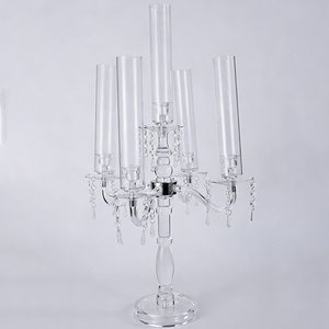 Centrotavola EG-M83 di alta qualità per matrimoni ed eventi, portacandele trasparente a 5 teste - Product Image 3