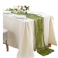 Style moderne Voile transfrontalier chemin de table froissé nappe torsadée bohème pour les fêtes de mariage hôtel utilisation en gros