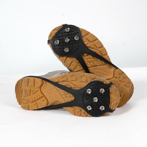Crampons à glace en forme de gourde, couvre-chaussures antidérapants pour la randonnée, l'alpinisme, le cyclisme, le camping, unisexe, noir, taille unique - Product Image 3