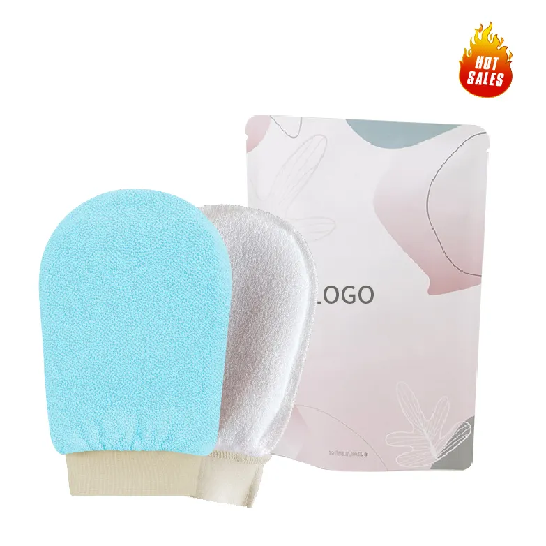 Hai Lớp Hàn Quốc da chết Remover Scrubber cơ thể bền lột tẩy tế bào chết găng tay cho chăm sóc da