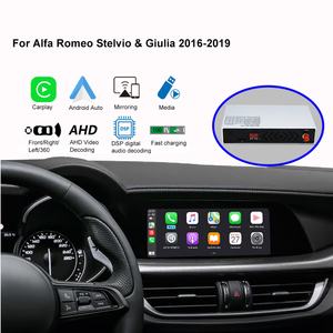 Apple CarPlay inalámbrico y Android Auto para <span class=keywords><strong>Alfa</strong></span> <span class=keywords><strong>Romeo</strong></span> <span class=keywords><strong>Stelvio</strong></span> <span class=keywords><strong>2018</strong></span> Mirror Link AirPlay Plug Play Radio Detector de radar integrado - Product Image 2
