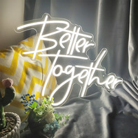 Dropshipping Better Together Décoration Murale de Mariage Lettres Néon LED Personnalisées pour Entreprises Acrylique Classé IP67