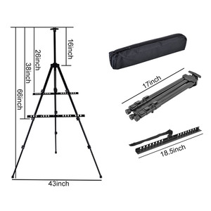 Bview Art 4 Sections Amélioré Nouveau Modèle Dessin Chevalet Cadre d'Affichage Pliant Noir Fer Métal Chevalet Pour Artistes Étudiant - Product Image 2