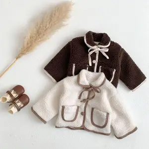 Новая зимняя одежда для младенцев и маленьких детей, плюшевая шуба из меха ягненка и кролика, толстая и теплая шуба