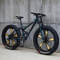 Vélo de montagne à suspension intégrale à prix avantageux, 26 pouces, 21 vitesses, double frein à disque, fourche à suspension intégrale, pneus gras 4.0, pour adultes
