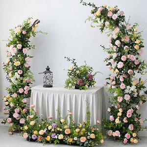 Ensemble de supports d'arche métallique pour toile de fond, 2 arches florales courbes, cadre écologique pour scène de mariage, cérémonie et anniversaire - Product Image 5