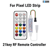 ESann Télécommande RF sans fil 21 touches Mini contrôleur de couleur de rêve pour bande lumineuse LED pixel de couleur de rêve