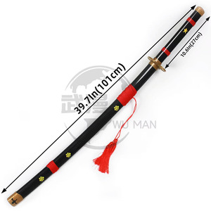 <span class=keywords><strong>Katana</strong></span> Roronoa Zoro <span class=keywords><strong>Enma</strong></span> en bois non affûté avec fourreau noir, accessoire de cosplay anime pour exposition - Product Image 5