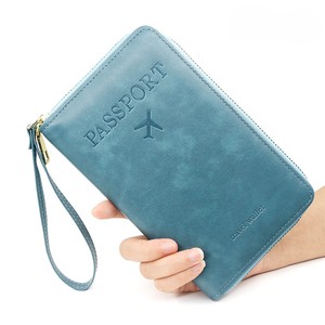 IStapromo Gifts Wholesale Pu Leather Luggage Tag Passport Holder Custom Cover Travel Holder <b>RFID</b> <b>Blocking</b> Passport <b>Wallet</b> - Product Image 1