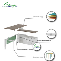 Scrivania Direzionale Moderna in Metallo Premium con Spazio di Archiviazione Integrato per Elegante Postazione di Lavoro per Ufficio Domestico