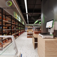 Étagères de gondole en bois et métal pour supermarchés, magasins de proximité et épiceries - Personnalisables en acier inoxydable