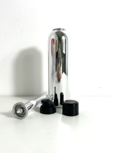 Aérosol Aluminium Can Aerosol Can Chrome Effect Accessorized 53*180mm BOV & Buses pour Gel Douche Moussant Haut <span class=keywords><strong>de</strong></span> Gamme - Product Image 2