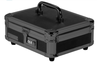 Coffret à monnaie en aluminium avec tiroir pour billets et pièces, serrure à combinaison, 8,5 x 4 x 10 pouces, noir tactique