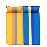 Tapis gonflable automatique léger pour le camping en plein air avec rembourrage en éponge, tissu en fil de PVC, résistant à l'humidité, pour pique-nique et plage